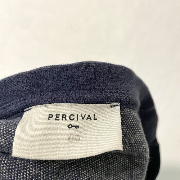 Percival Unique Print Long Sleeve Knit Crew-Neck Sweater Blue size Medium, 3 - Picture 4 of 4